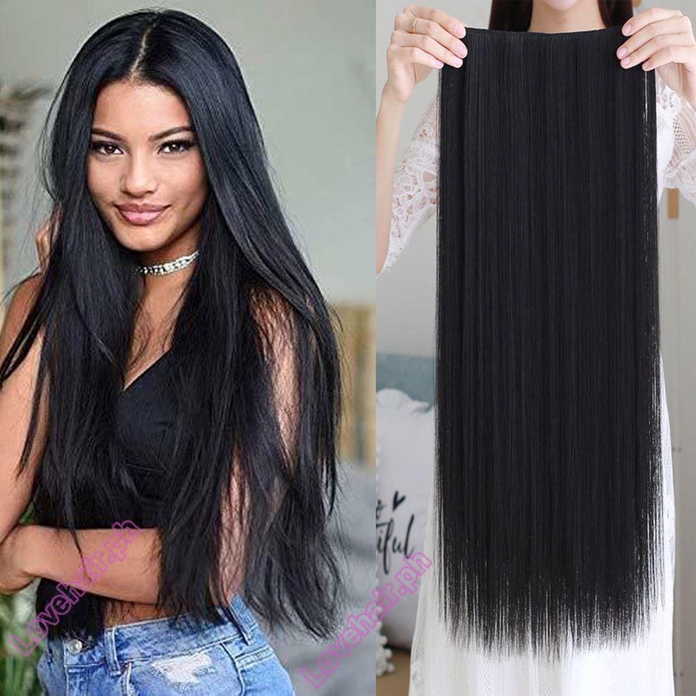 80cm Long Straight Clip in one Piece Heat Resistant Synthetic Hair ...