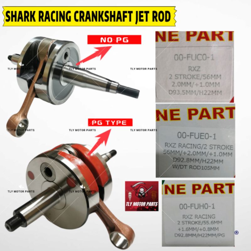 SHARK RXZ RACING CRANKSHAFT JET ROD(JET1MM D93.5MM)/(JET 1MM D92.8MM ...