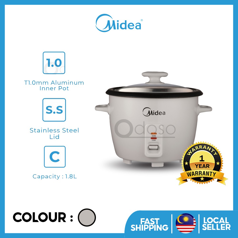 Midea 1.8L Conventional Rice Cooker (MGGP18B) Shopee Malaysia
