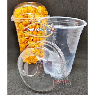 Pop Corn Cup/32oz Dome Lids without Hole ( 50sets+-) /爆米花塑料杯/Disposable ...