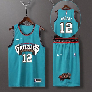 Retro Ja Morant #12 Memphis Grizzlies Basketball Jerseys Stitched Green