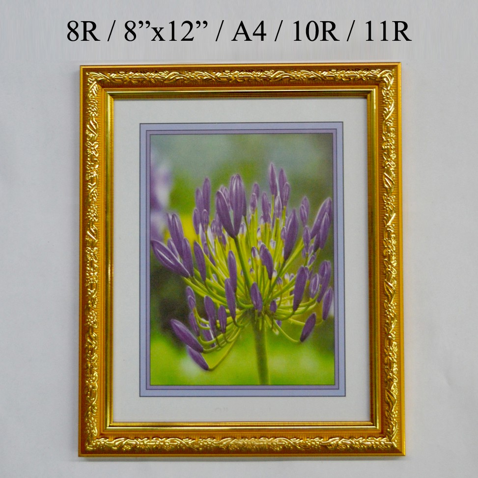 Wood Photo Frame Gold Size 8R / 8"x12" / A4 / 10R / 11R (made in