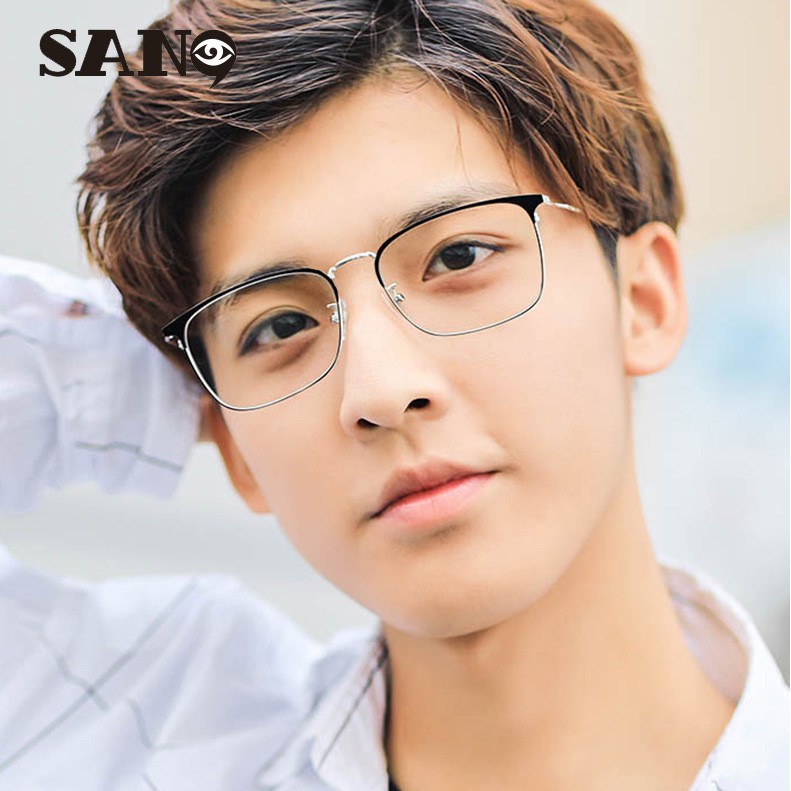【Ready Stock】Korean Metal Square Glasses Frame Flat Mirror Myopia