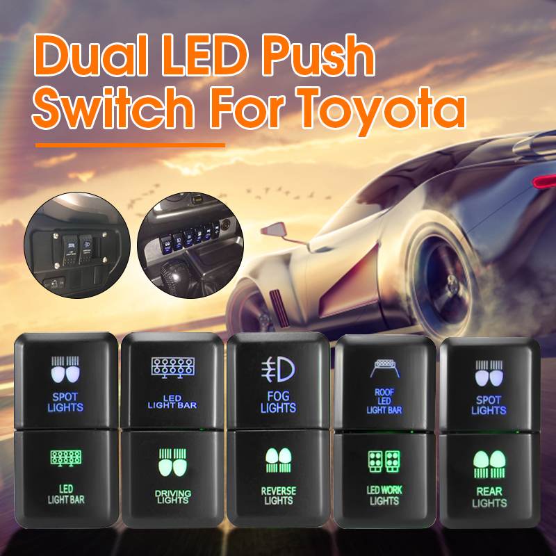 12V Dual Spot Fog Driving Roof Work Reverse Rear LED Light Bar Push ...