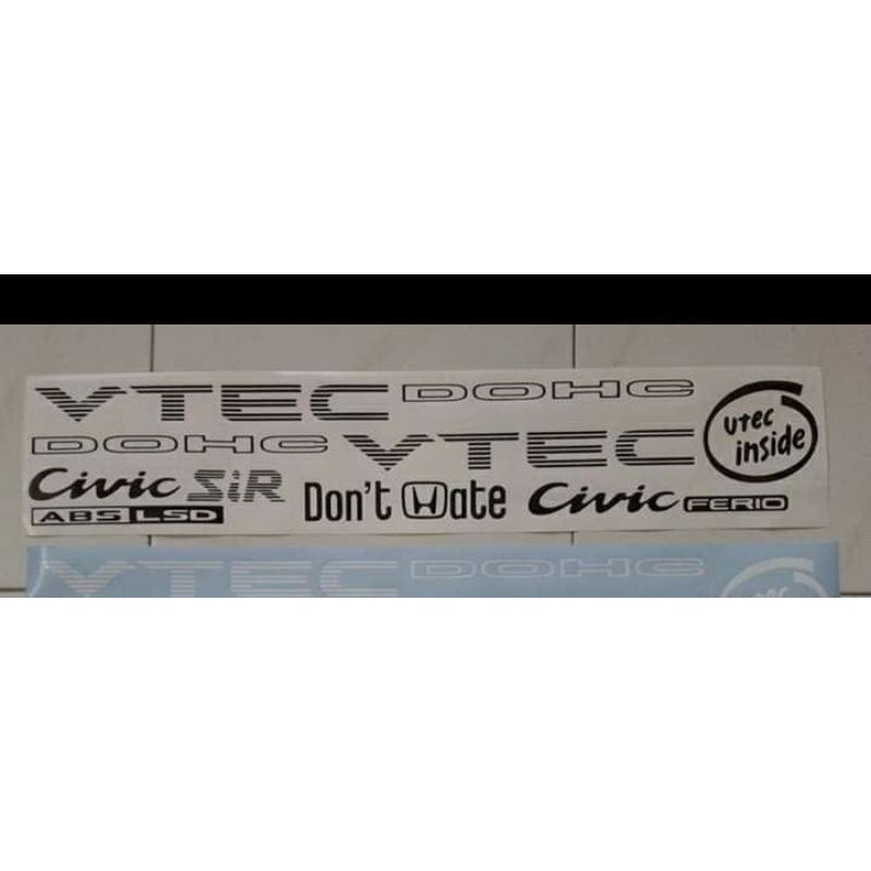 CAR STICKER HONDA CIVIC FERIO EG9 EG8 EG6 DOHC VTEC EK SO4 | Shopee ...