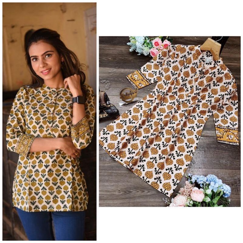 Cotton kurti outlet tops for jeans