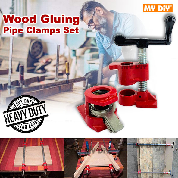 Acymner Wood Gluing Pipe Clamp Set | 3/4" Heavy Duty Woodworking Cast Iron Pipe Clamps Quick - View #8