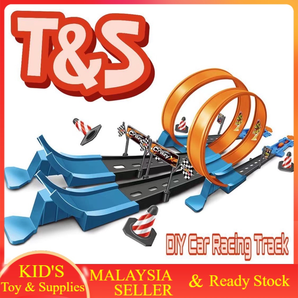 T&S Kid Race Car 360 Degrees Track Builder Playset Toys Car Ramp Racer ...