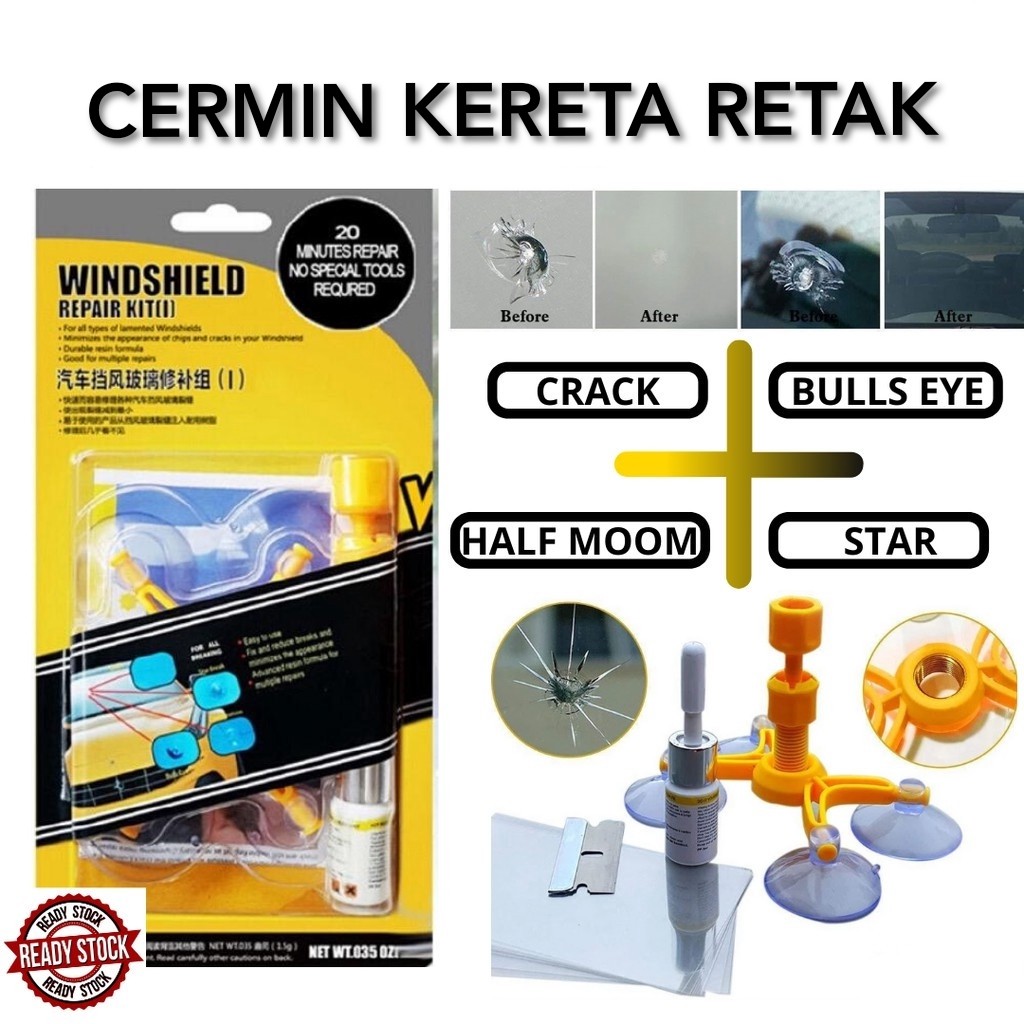 CERMIN KERETA RETAKWINDSHIELD BAIKI CERMIN KERETA RETAK DIY CERMIN RETAK WINDSCREEN CERMIN