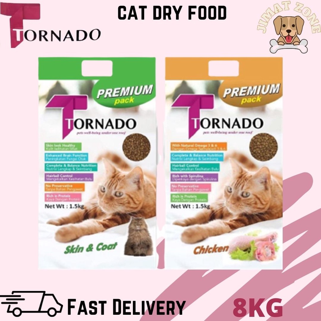 Tornado Cat Food 8KG - Tornado Skin And Coat - Makanan Kucing ,Cat Dry ...