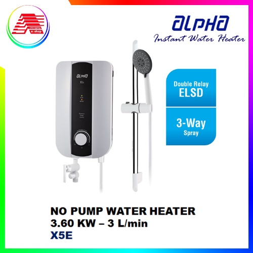 Alpha Water Heater X5E with Non Pump Shopee Malaysia