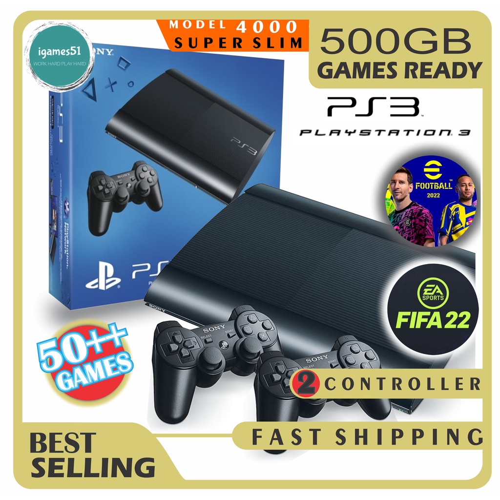 SONY PS3 500GB SUPER SLIM FULL SET + 2 CONTROLLER + 50 MORE GAMES +  HDMI(JAILBREAK) | Shopee Malaysia