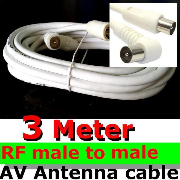 3 Meter 3M RF Coaxial AV male plug to male plug AV TV antenna cable
