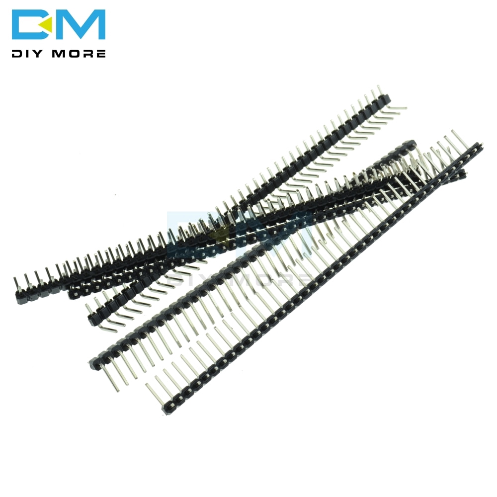 10Pcs 40 Pin 1x40 Single Row Male 2.54mm Breakable Pin Header Right ...
