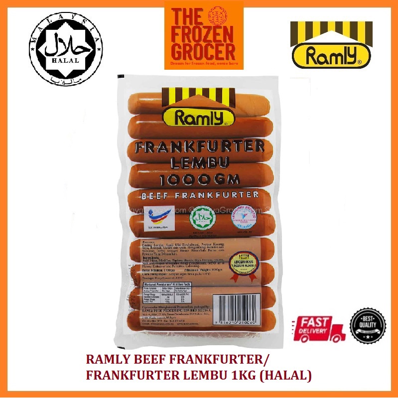 [DELIVERY KL/ SEBAHAIAN SELANGOR] Ramly Beef Frankfurter 1KG/ Ramly