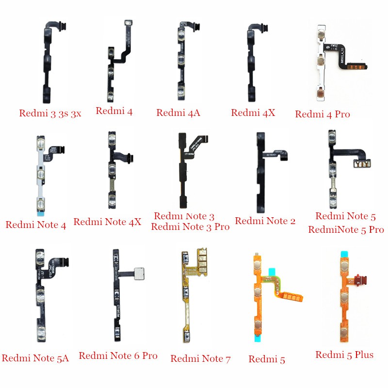 Power & Volume Switch ON/OFF Key Button Flex Cable For Xiaomi Redmi 3 ...