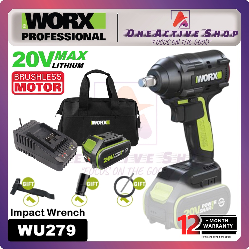 WORX 20V Brushless Impact Wrench WU279 1 Year Warranty (WORX IMPACT