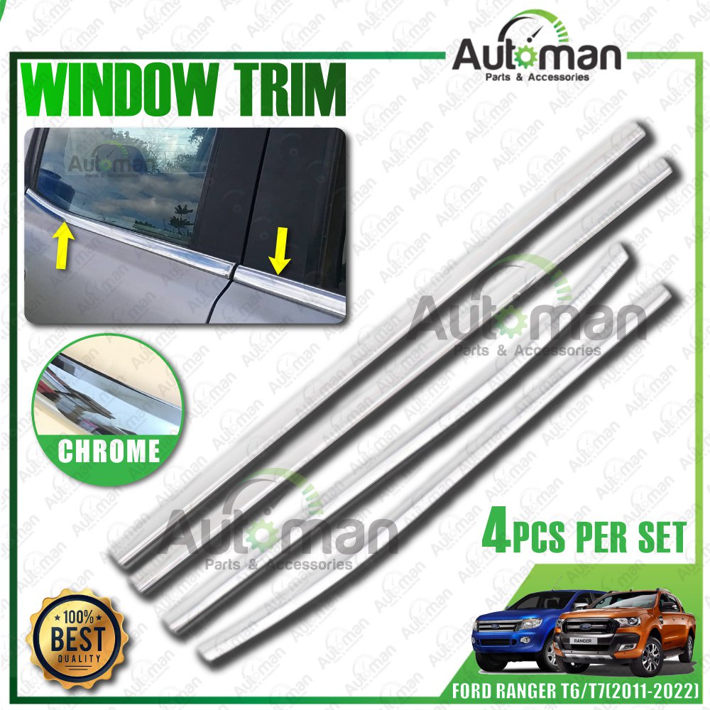 Ford Ranger T6 T7 2011 - 2022 Door Belt Moulding Trim Window Chrome ...