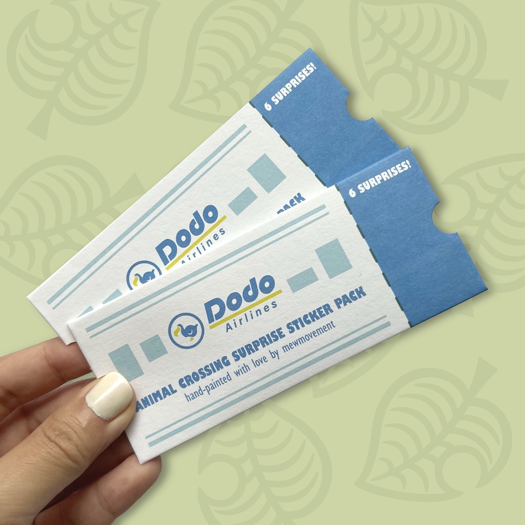 Animal Crossing Dodo Airline Ticket Sticker Set, Gatcha Randomise ...