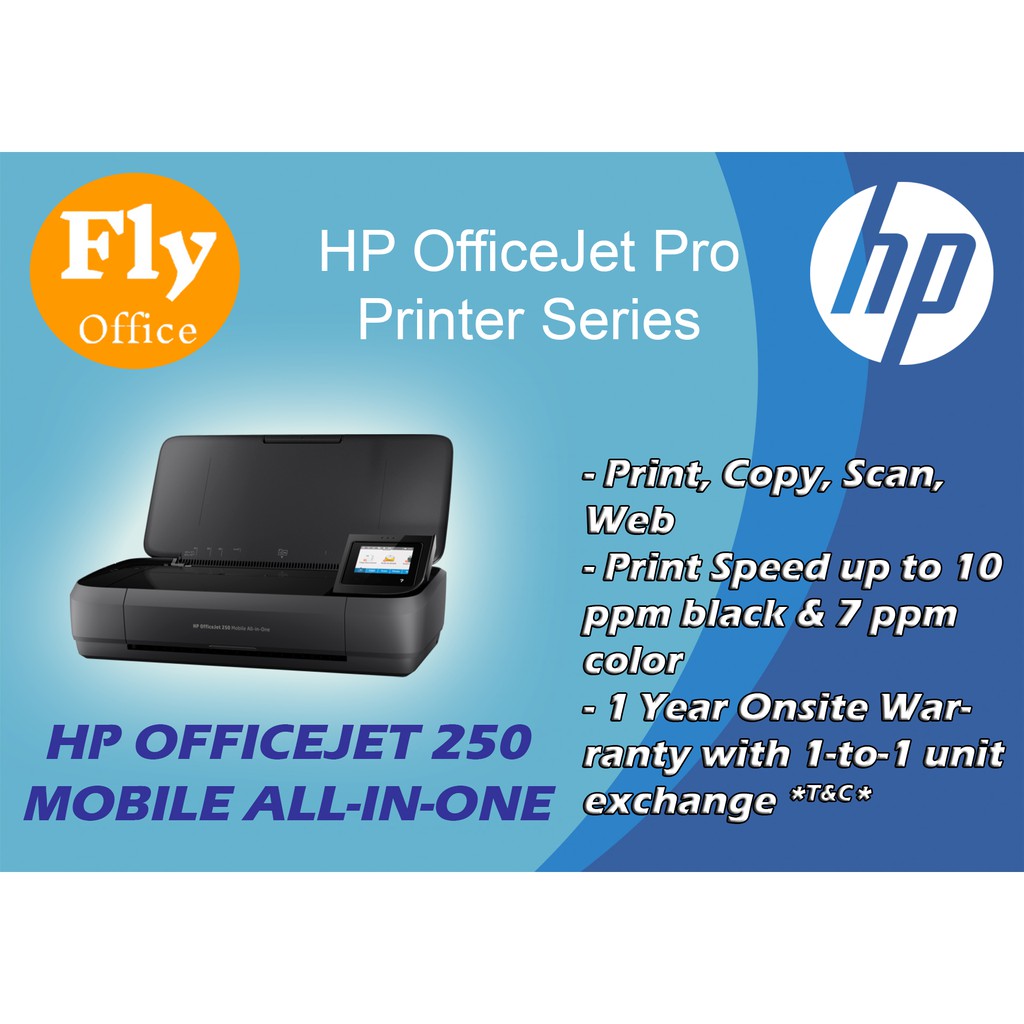 HP OfficeJet 250 Mobile All-in-One Printer - Print , Scan , Copy , WiFi ...