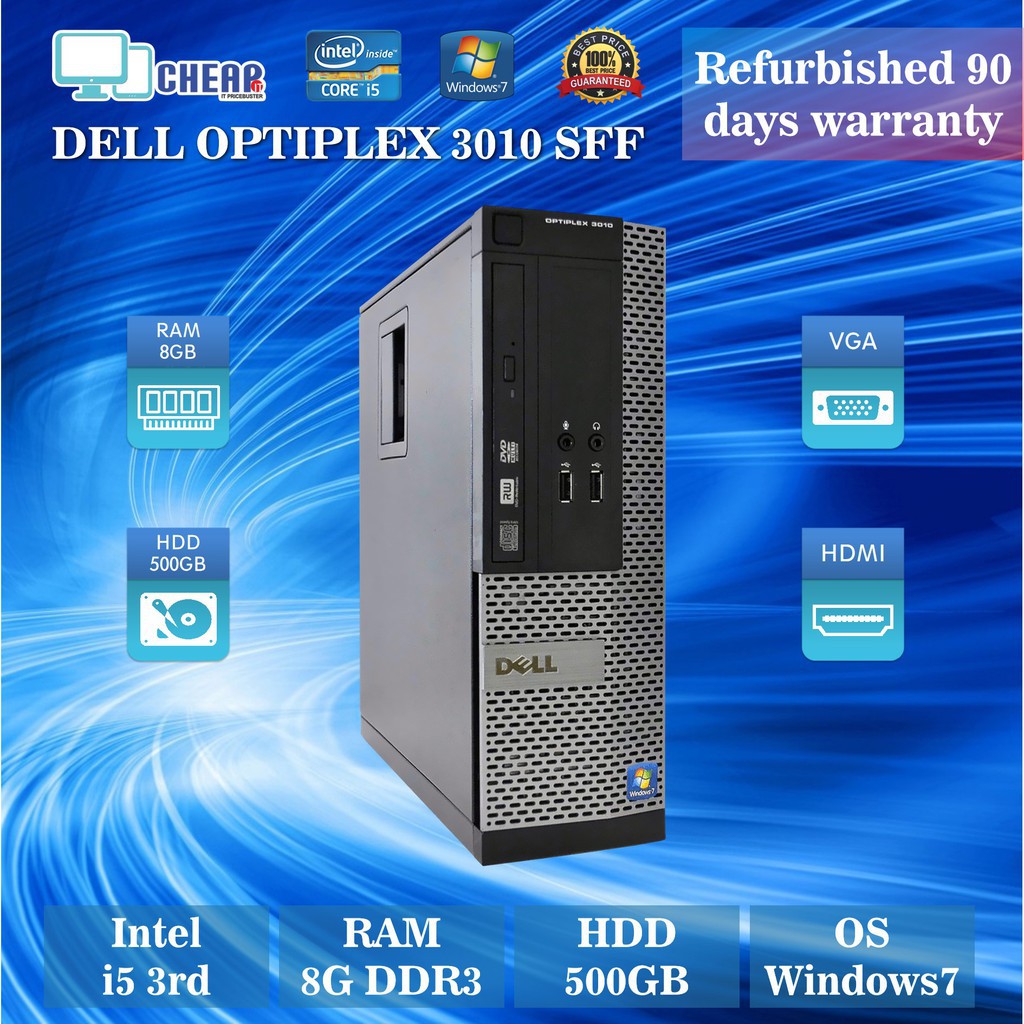 Desktop PC HDMI Core i5 8GB RAM 500GB HDD Dell Optiplex 3010 SFF