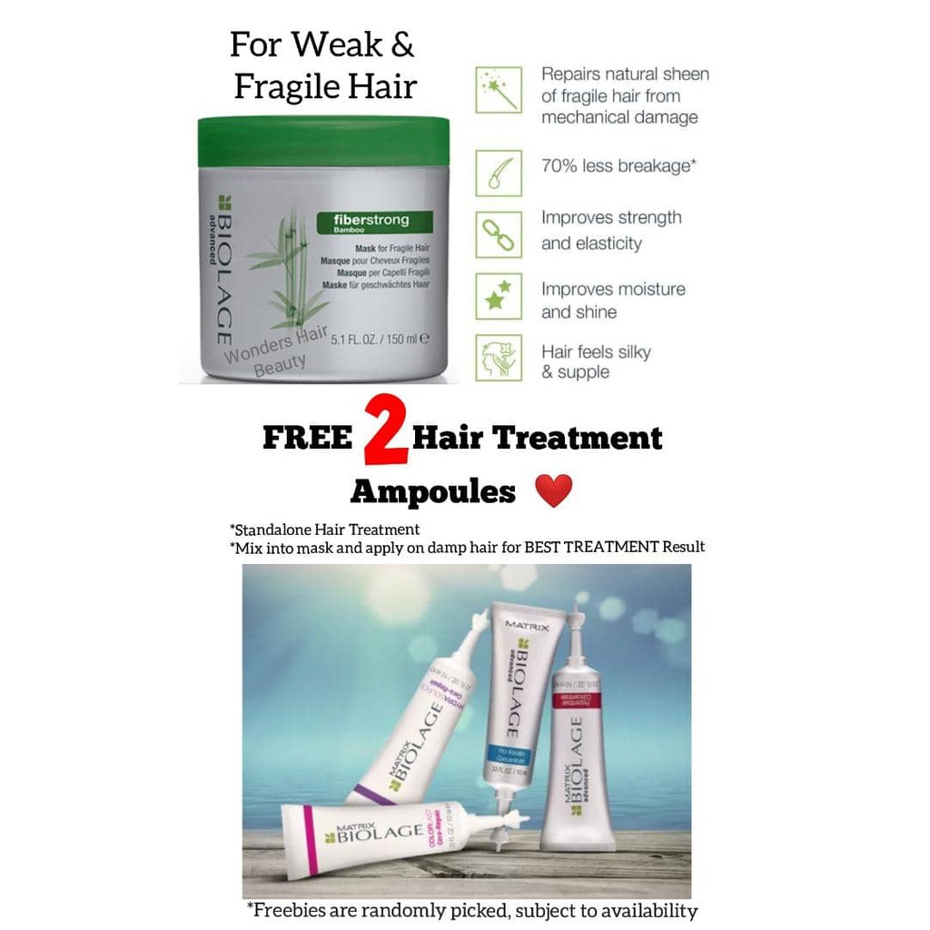 matrix biolage advanced fiber strong mask 150ml FREE 2 HAIR TREATMENT AMPOULES Shopee Malaysia