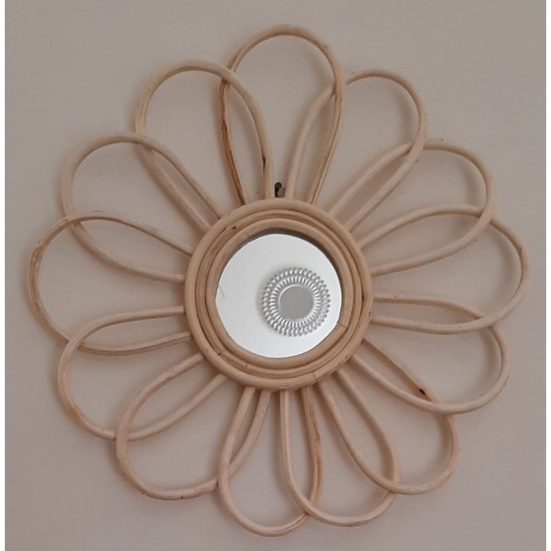 Full rattan decorative mirror 40cm, mirror 10cm | Shopee Malaysia