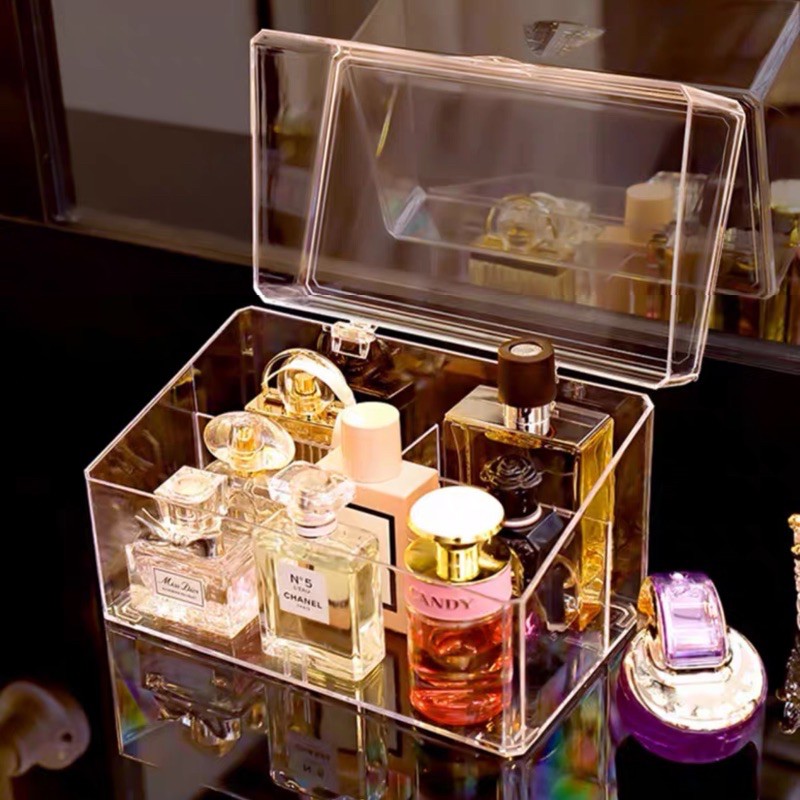Perfume Organizer Transparent Box Dust Proof Acrylic Perfume Display ...