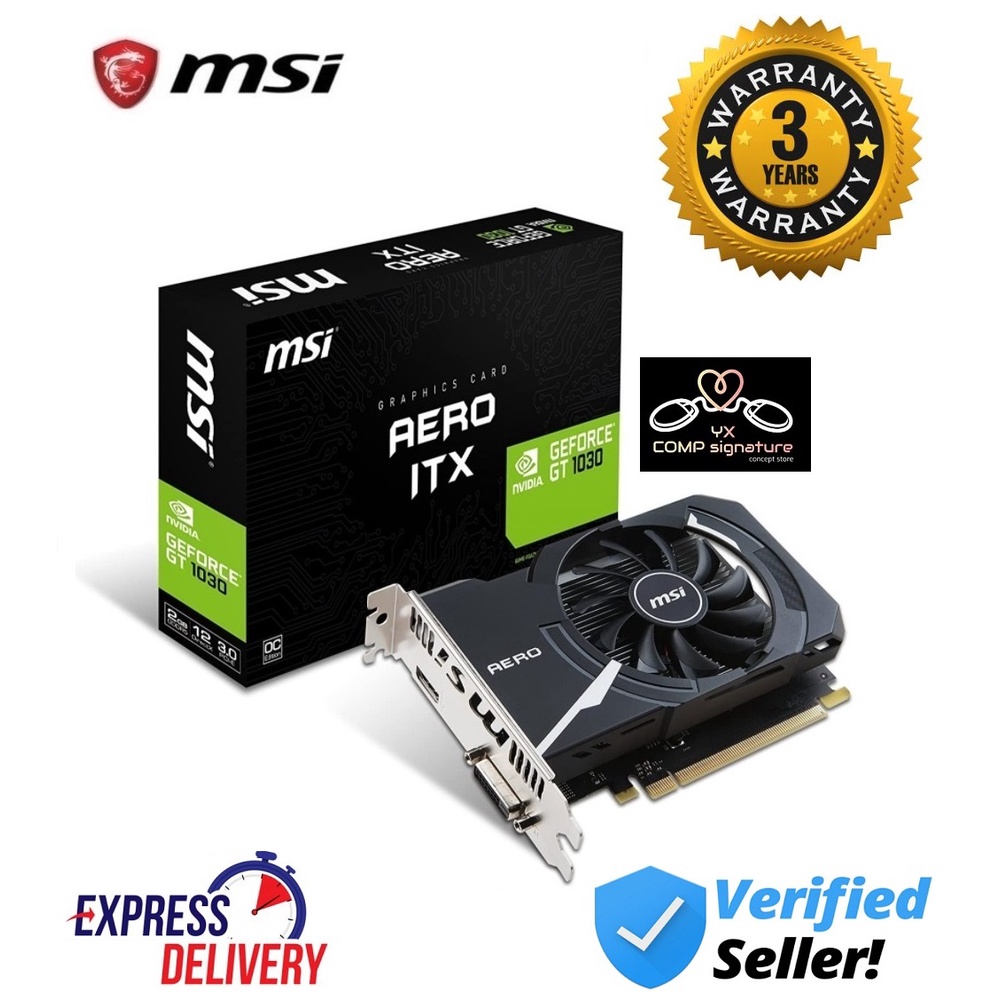 MSI Nvidia GT 1030 2GB Aero ITX 2G OC GT1030 2G VGA Graphic Card