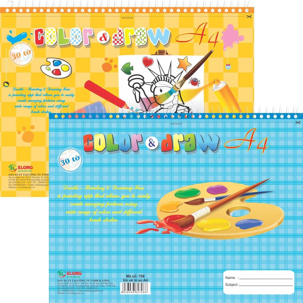 XO Klong A4 Tear Spring Drawing Notebook 30 Sheets 100/84 - Ms: 708 ...