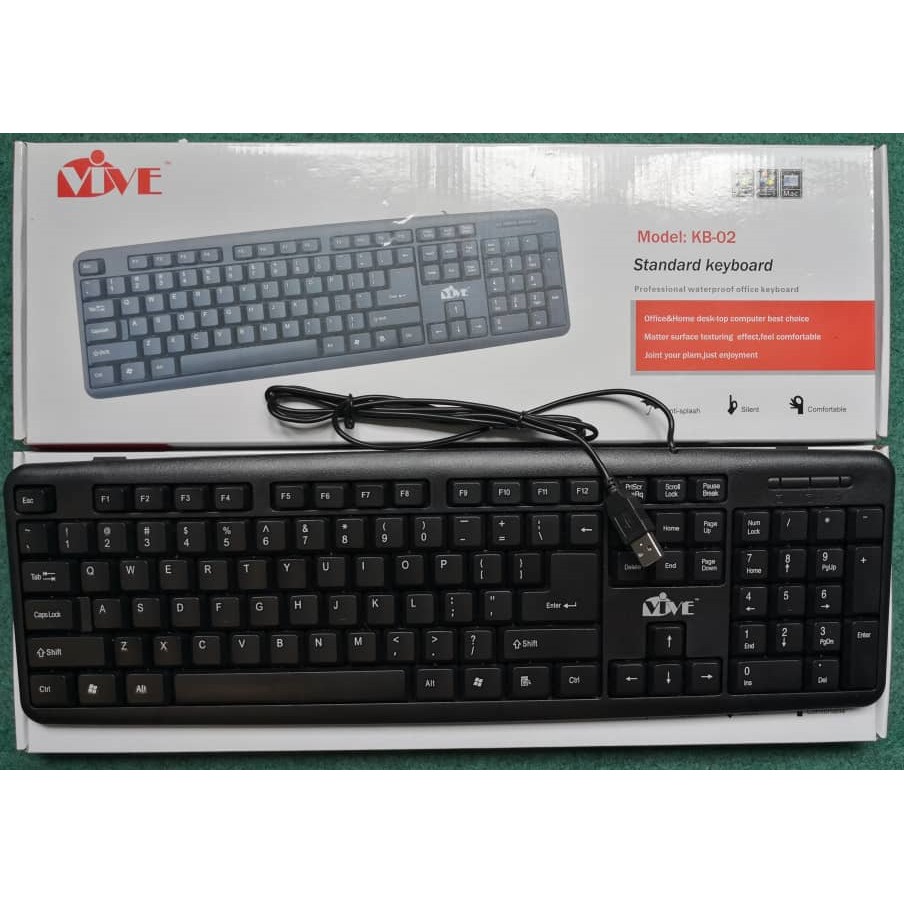 VIVE-KB-02 USB & PS/2 Wired Keyboard / Computer Keyboard Papan Kekunci ...