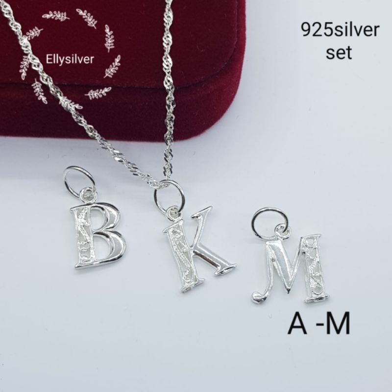 Hot item**Original silver925 necklace +alphabet pendant( rantai +loket ...