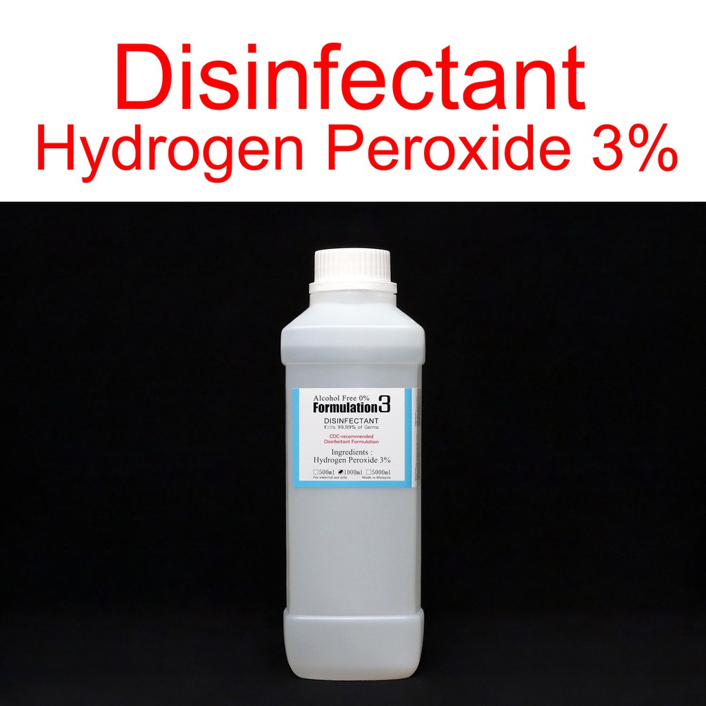 Hydrogen Peroxide 3 1L / 1 Liter / 1000ml H2O2 Disinfectant Sanitizer