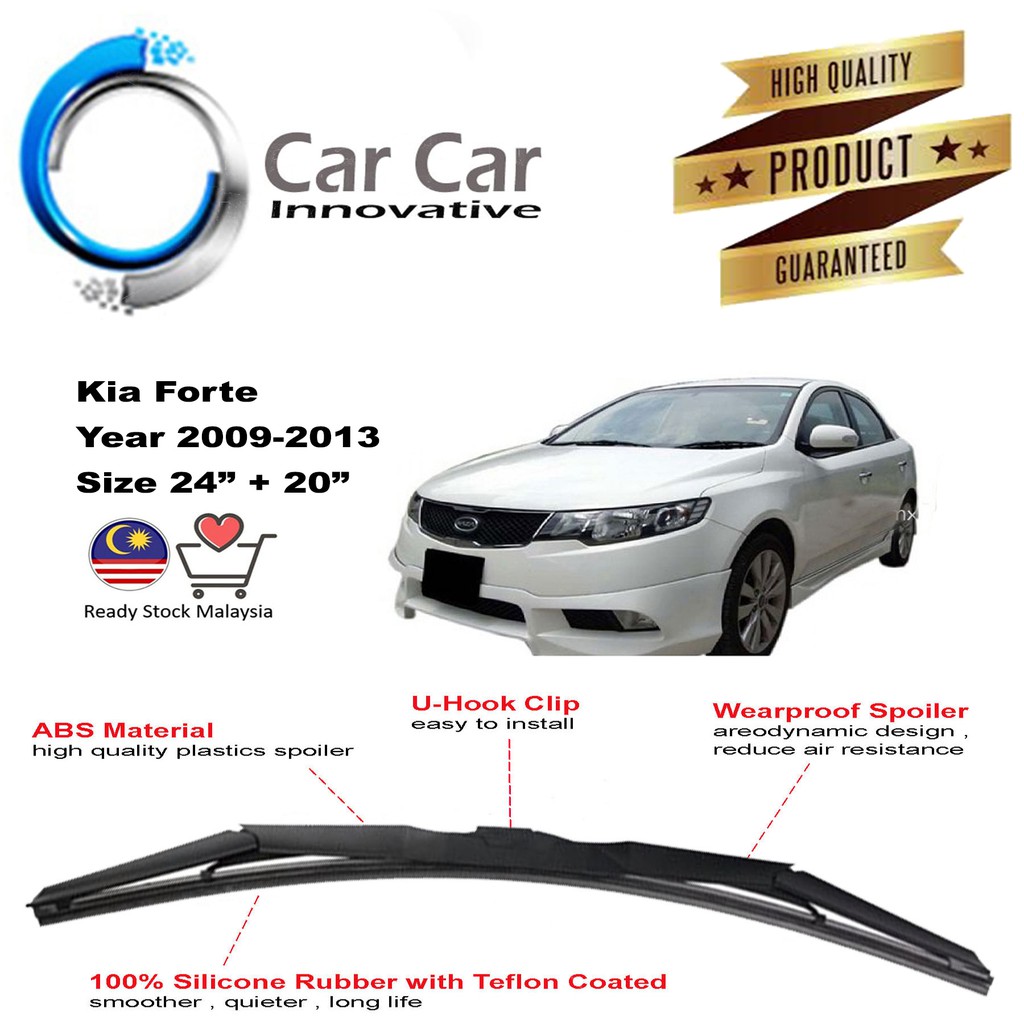 Kia Forte Wiper 20092013 Silicone Wiper Blades, Car Windshield ( 1