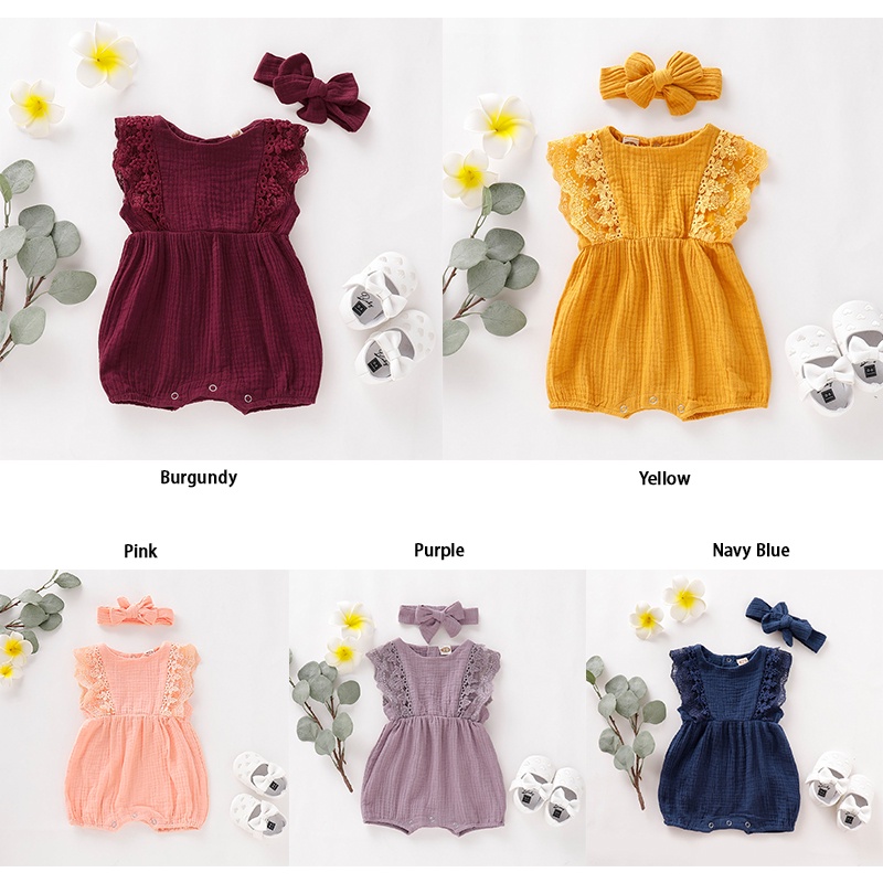 [HPB] 100% Cotton Ready Stock Baju Baby Girl Romper Ruffle Lace ...