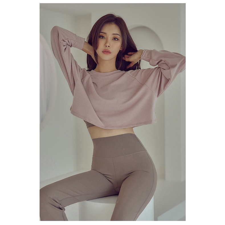 Loose Sportswear Women Long Sleeve Fitness Yoga Tops Women Korean Short  Yoga Clothes Running Pure Colour Ferris-SPST015