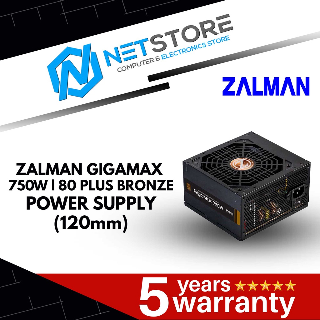 ZALMAN GIGAMAX 80 PLUS BRONZE 750W POWER SUPPLY - ZM750-GVII | Shopee ...