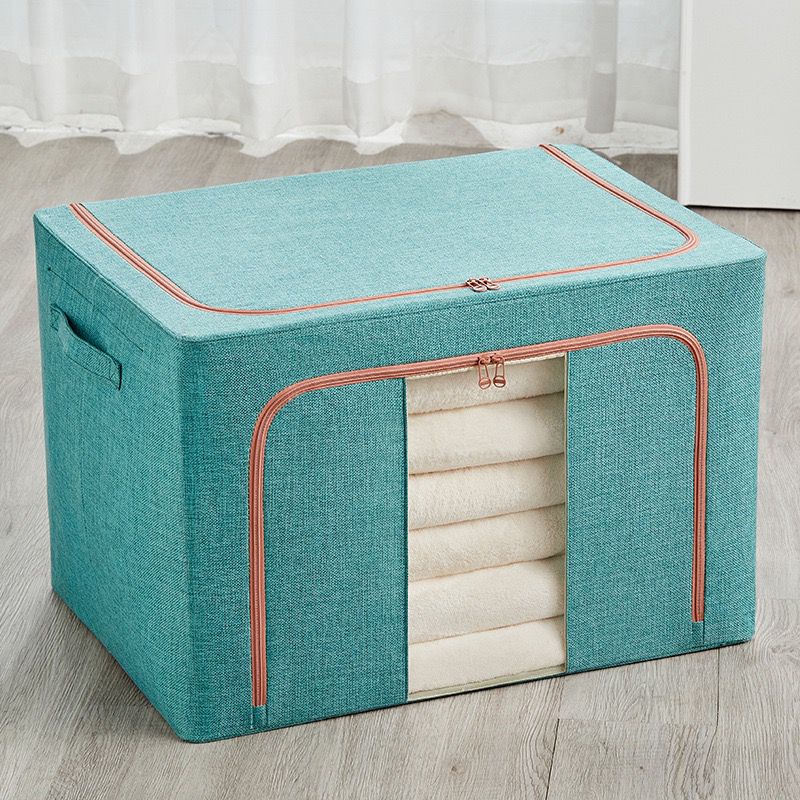 24L Steel Frame Clothes Foldable Fabric Storage Box Clothes
