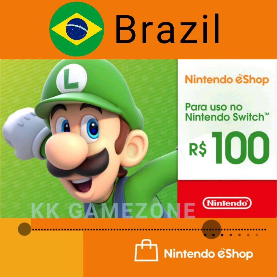 [🇧🇷BZ] Brazil Nintendo Switch Card Credit Code R 50 100 250 BRL