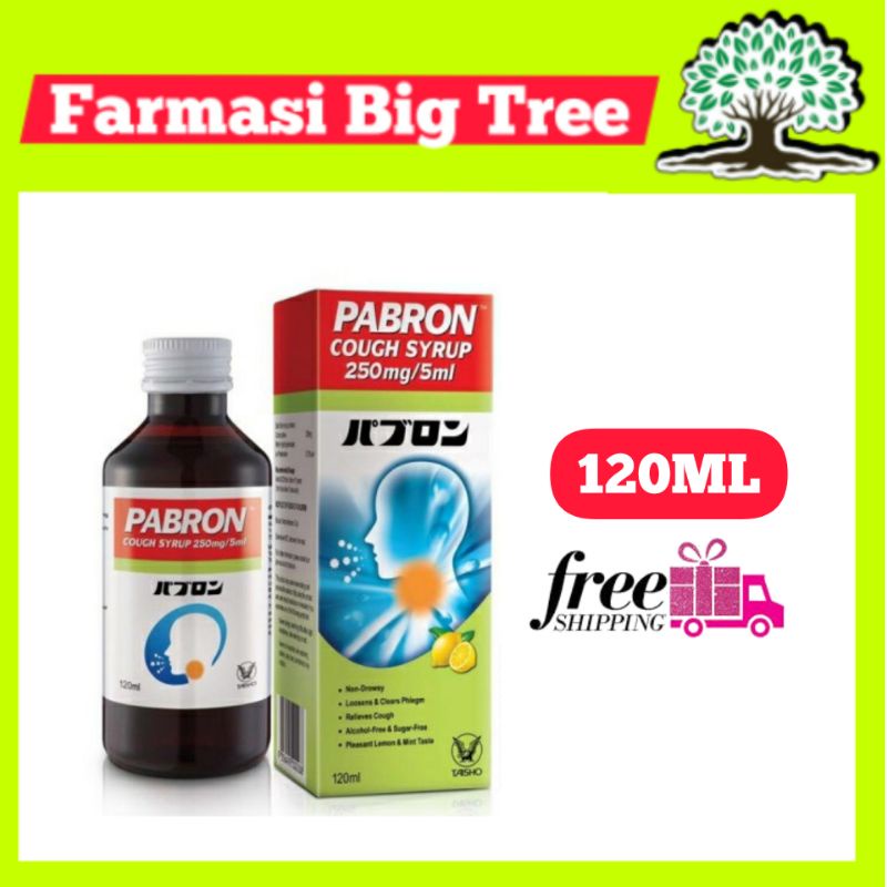 Pabron Cough Syrup 250mg 5ml 120ml Ubat Batuk Berkahak Dewasa