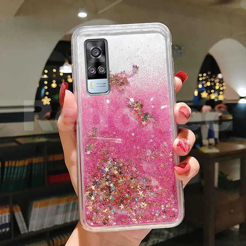 Case Vivo Y31 2021  Y51 2020 Bling Liquid Quicksand Glitter Transparent 