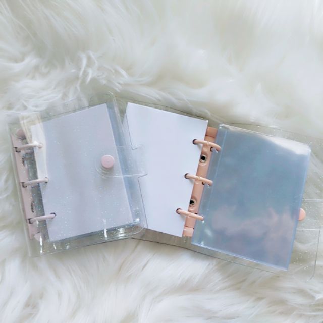 Sparkling mini 3 ring binder mini binder mini loose-leaf mini 3 hole ...