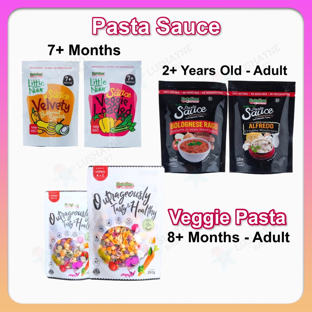 EATALIAN EXPRESS Mixed Veggie Pasta 8+ Months Baby 8 Bulan Baby Pasta Sauce 7+ Months Adult