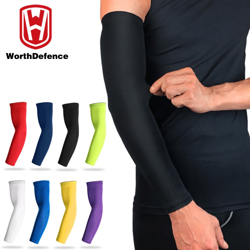 Worthdefence 1 Piece Sports Arm Compression Sleeve Basketball Cycling ...