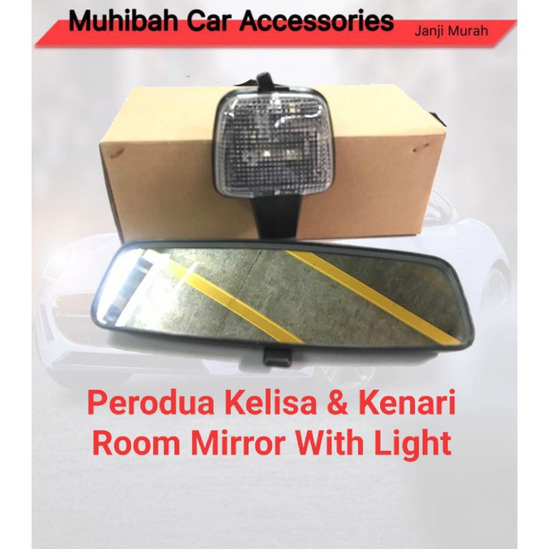 Perodua Kancil Room Mirror With Light Car Cabin Interior Room Mirror