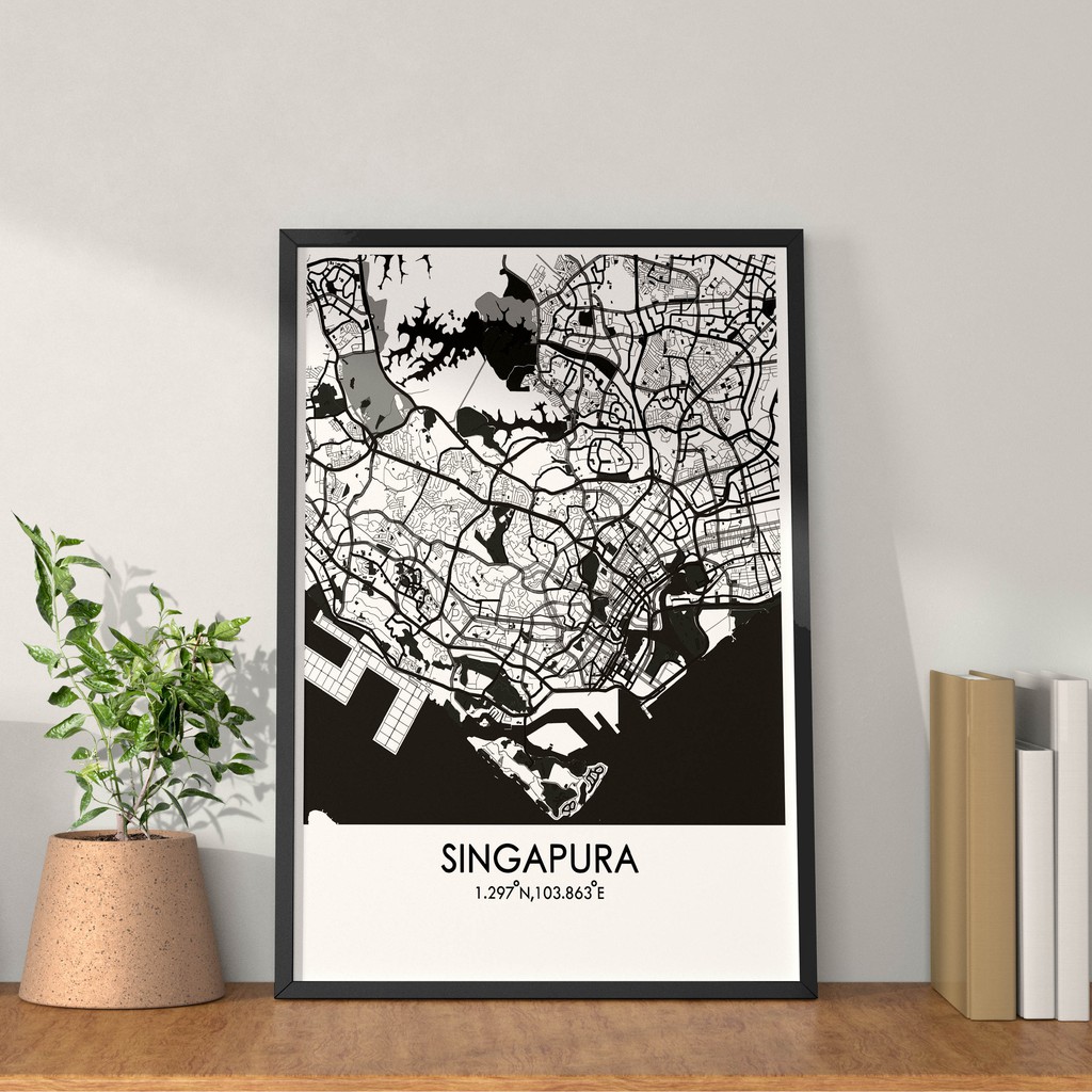 Rococo Frame | Kuala Lumpur, Brunei, Singapore | City Map Minimalist ...
