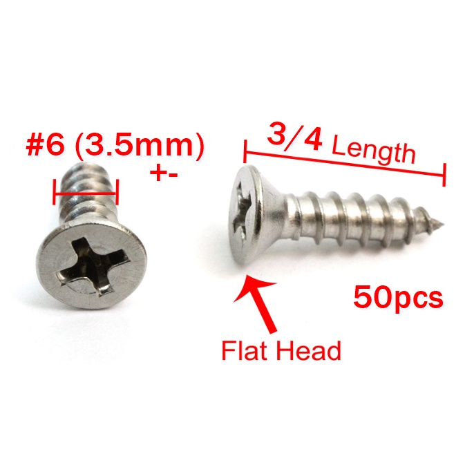 3/4 Self Tapping Screw Flat Head Screw for Wall, Wood, Plastic & Etc ...