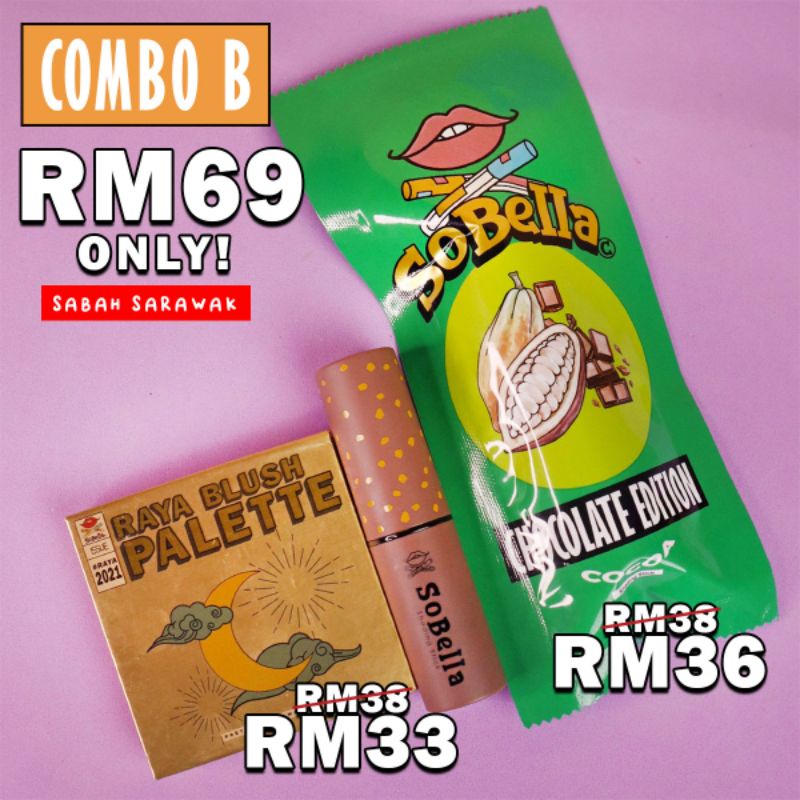 SOBELLA COMBO B RAYA BLUSH PALETTE SPARKLING RAYA + CHOCOLATE EDITION ...