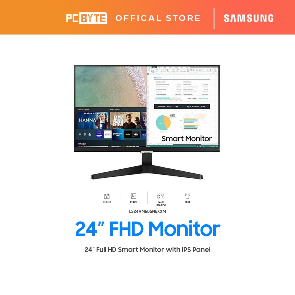 Samsung LS24AM506NEXXM 24" FHD IPS Monitor | Shopee Malaysia