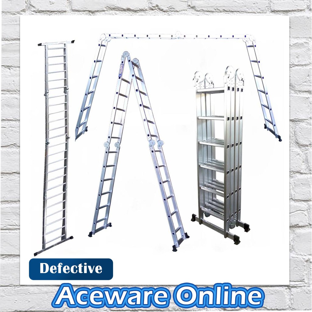 DEFECTIVE 24 STEP MULTIPURPOSE ALUMINIUM LADDER 6.7M (Tangga Aluminium ...